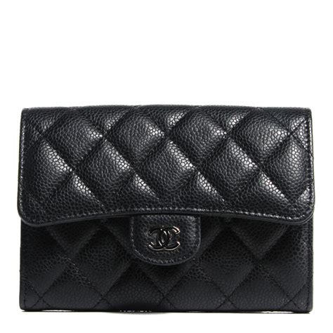 chanel caviar quilted small flap wallet black